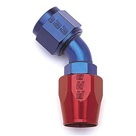 Hard Top Performance 45 deg Full Flow Hose End - Red & Blue - 8 AN HA3893911
