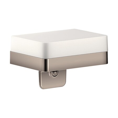 Axor Universal SoftSquare Soap Dispenser with Shelf in Polished Nickel 42819830