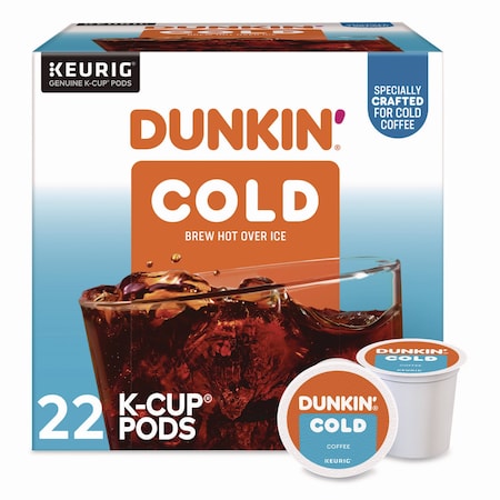 Dunkin Cold Iced Coffee K-Cups, Regular, 0.44 oz, 22PK 5000369251