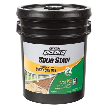 Rocksolid 4.53 gal RustOleum 2X Solid Color WaterBased Deck Resurfacer Gray Tintable 1694736