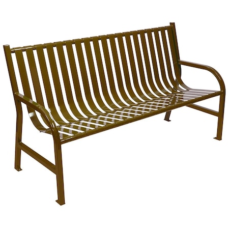 Witt Industries 5 Ft. Brown, Outdoor, Slatted Metal Bench M5-BCH-BN