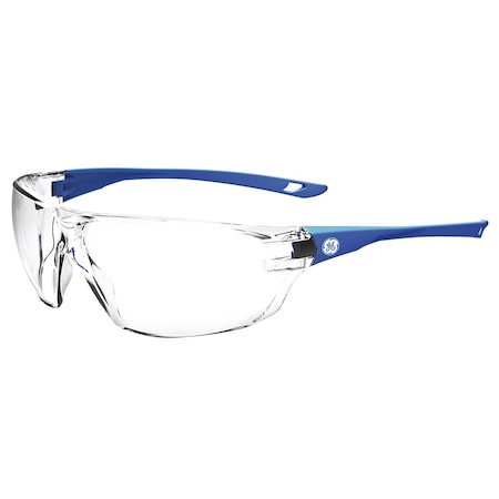 General Electric 03 Series Impact-Resistant Safety Glasses Clear Lens Blue Frame 1 pk GE103C