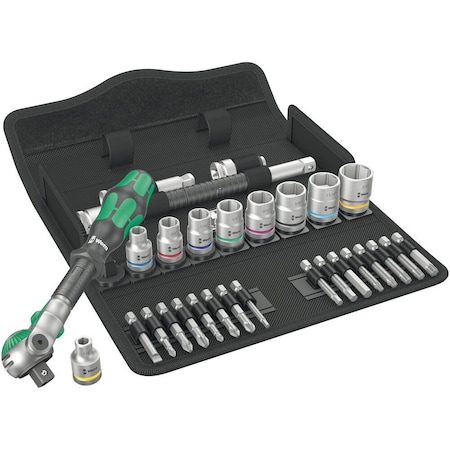 Wera 8100 SB 9 Zyklop Speed Ratchet Set, 3/8 in drive, imperial, 29 pieces 5004049001