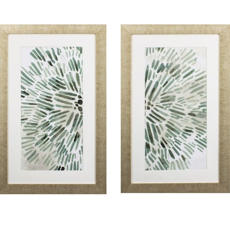 Homeroots Set of Two Seafoam Green Watercolor Floral Wall Art, 2PK 395531