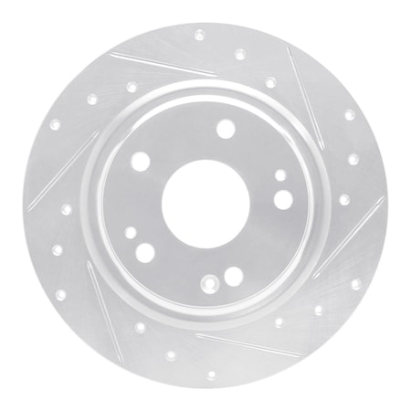 Dynamic Friction Co DFC Brake Rotor - Drilled and Slotted - Silver 631-59064L