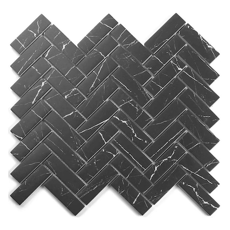 Apollo Tile Aloha 11 x 13 in. Polished Black with White Vein Glass, Wall and Floor Tile 9.63 sq ft/case, 10PK APLNNC8814BKA