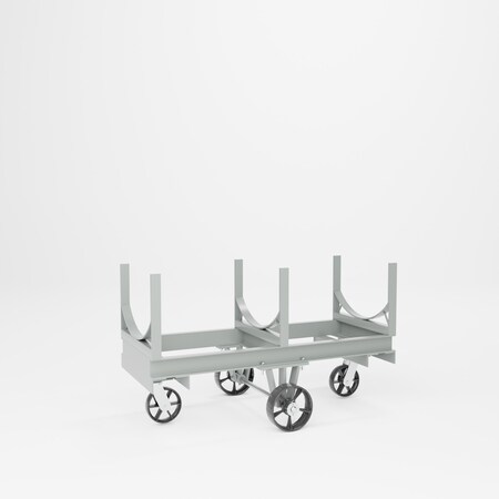 Pucel Cradle Truck, 23 1/2 in W x 60 in L with Steel Casters or 38 1/8 with Rubber Casters, Gray CRA-60S