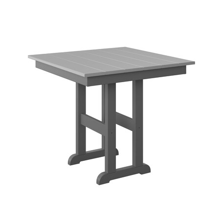 Polybird 33" SQUARE TABLE. LIGHT GRAY AND CHARCOAL POLYBIRD P18-R