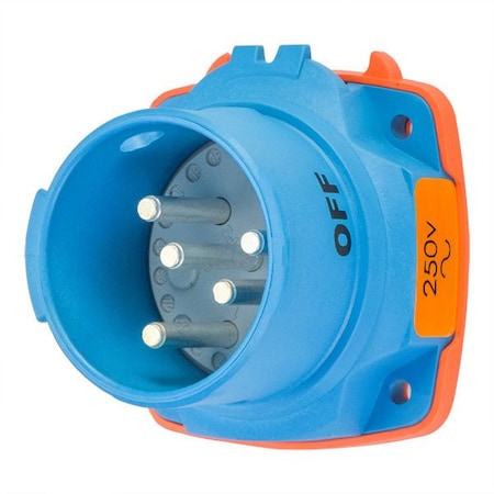 Meltric DSN30 INLET POLY BLUE SIZE 2 TYPE 4X IP 69 2P+G 30 A 250 VAC 60 Hz +2 AUX 63-38072-972