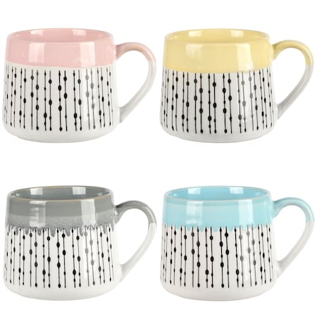 Gibson Home Palmridge 15oz 4 Piece Stoneware Coffee Mug Set in Assorted Colors 136619.01