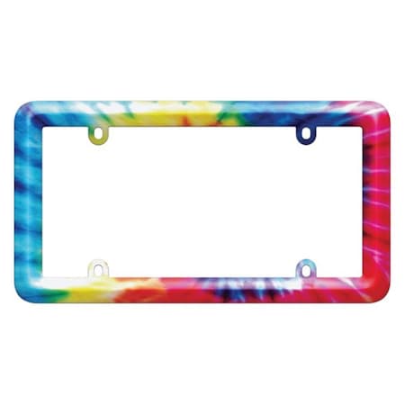 Strike3 23801 Bold Graphics Tie Dye Style Chrome License Plate Frame ST3027685