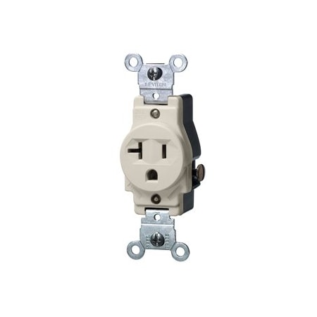 Leviton Commercial Grade Single Receptacle, 20 Amp, 125 Volt 5801-T