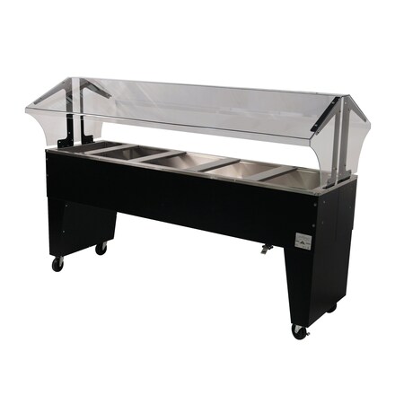 Advance Tabco Ice Cooled Portable Food Buffet Table 77-3/4 in.W x 35 in.D x 53 in.H double sided sneeze guard B5-CPU-B