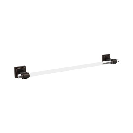 Amerock Glacio Clear/Oil-Rubbed Bronze Contemporary 18 in 457 mm Towel Bar BH36063CORB