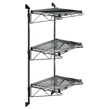 Quantum Storage Systems 54in POST WALL MOUNT CANTILEVER KIT 18X72 BLACK EPOXY WC54-CB1872BK