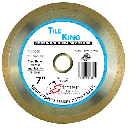 Continental Abrasives 7in x .060in x 5/8in Premium Wet Tile Blade DB-00803