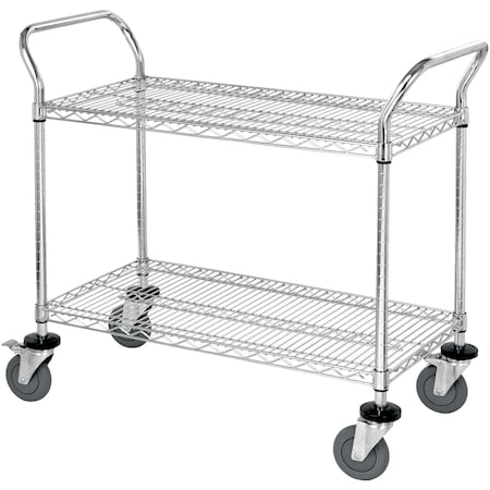 Non-Branded 36 x 24 x 38in - 2 Shelf Heavy-Duty Wire Cart WSC3624382
