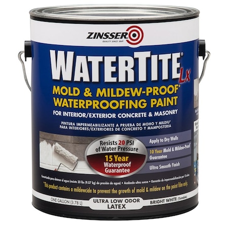 Watertite-Lx Gal Zinsser White Mold & Mildew-Proof Waterproofing Paint 270267