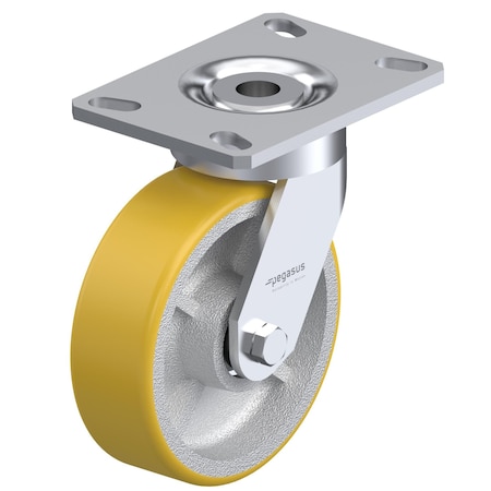 Pegasus Cstr, Swivl Plate, Yellow Urethan, 1320 lb. P24S-UY060K-16