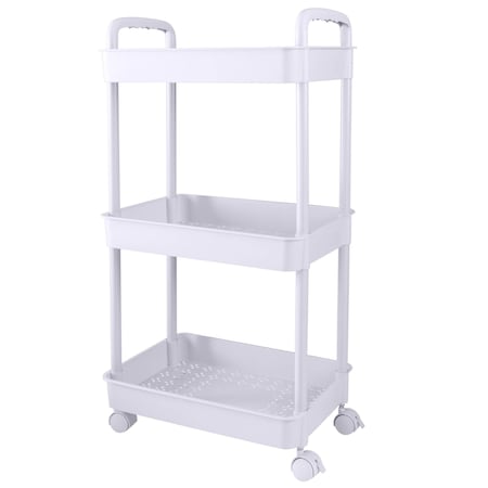 Organize It All 3 Tier Rolling Cart in White 15261-WHITE