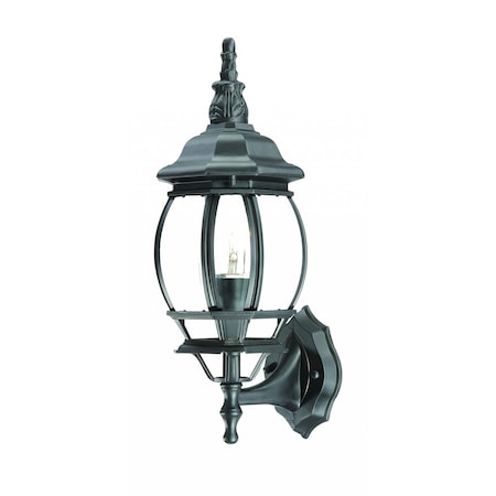 Homeroots Matte Black Ornamental Glass Globe Wall Light 398572