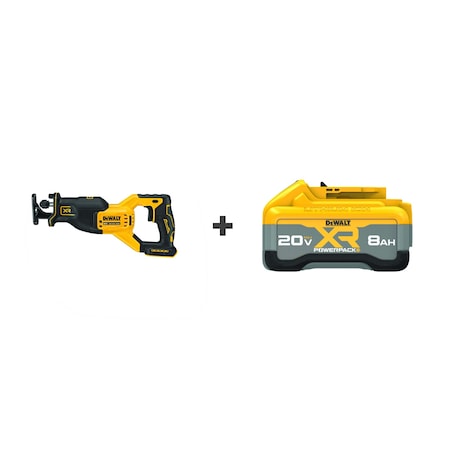 Dewalt Cordless Reciprocating Saw 20V, Compact DCS382B/DCB2108