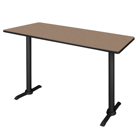 Regency Kobe T-Base Training Seminar Table W/ 2 Knight Mesh Chairs, 60 in W, 24 in L, Noble Oak MCTRCT6024NO