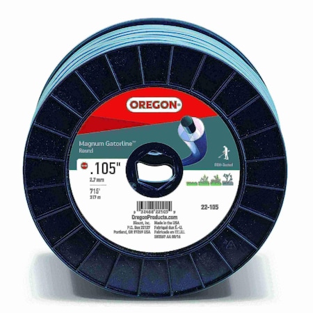 Oregon Magnum Gatorline Round Trimmer Line, .105" by 685', 3Lb Spool 22-105