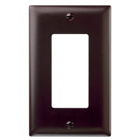 Legrand Wallplate, 4.687 in L, 2.937 in W, 1 -Gang, Nylon/Thermoplastic, Brown, Matte TP26CC15
