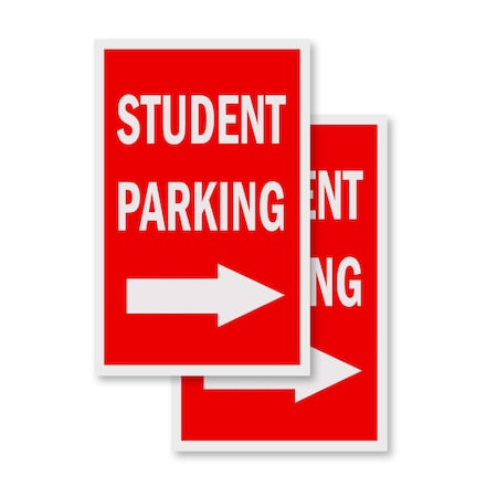 Signmission Student Parking With Arrow, Vinyl Decals Only 24 Inch x 36 Inch, Vinyl Decal, 2PK DSB-2436-2PACK-StudentParkingWithArrow