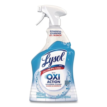 Lysol Bathroom Cleaner with Hydrogen Peroxide, Cool Spring Breeze, 32 oz Trigger Spray Bottle 19200-99828
