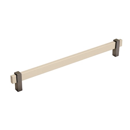 Amerock Mulino 10-1/16 in 256 mm Center-to-Center Silver Champagne/Black Nickel Cabinet Pull BP36726SCBN