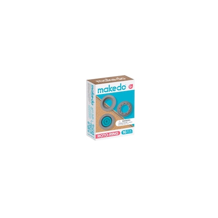 Makedo Roto Ring Construction Playset Blue/Grey 16 pc MM001