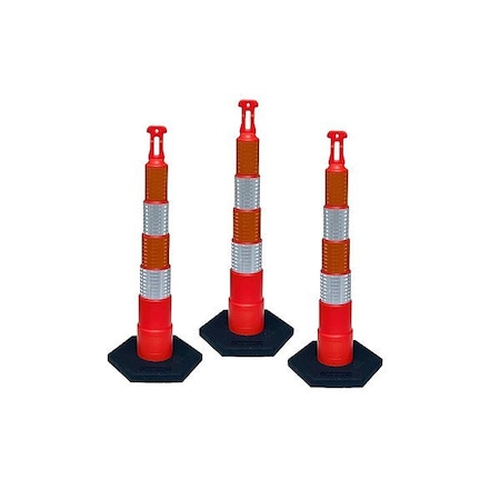 Eastern Metal Signs And Safety Channelizer, Orange, Polyethylene RT-7300-5935-SET