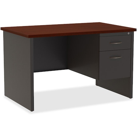 Hirsh Office Desk, Right Hand Pedestal, 48"W x 30"D, Char/Mahogany 20540