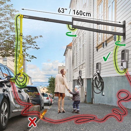 Barkan 63 in. 160cm Elegant Protective EV Charging Cable Wall Arm EV160WM