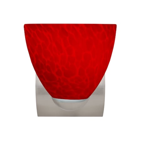 Besa Lighting Besa, Sasha Mini Sconce, Red Cloud, Satin Nickel Finish, 1x9W LED 1WZ-7572RC-LED-SN