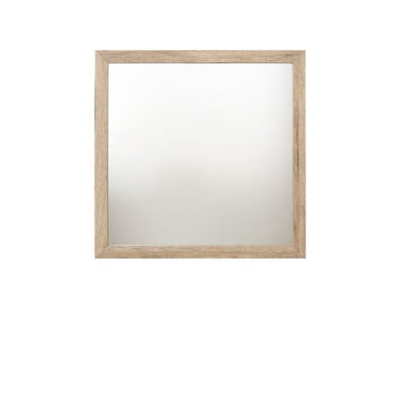 Homeroots 40" Natural Square Wood Framed Accent Mirror 485904
