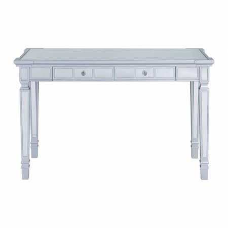 Homeroots 47" Silver Mirrored Writing Desk With Two Drawers 402053