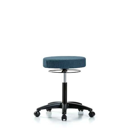 Blue Ridge Ergonomics Bench Stool, Med, Fabric, Casters, Blu BR-FMBSO-RG-NF-RC-F43