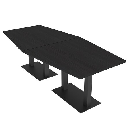 Skutchi Designs Hexagon Conference Table With Power Unit, 48 in W, 96 in L, Black HAR-HEX.IR-48X96-DOU.BK-U999ST19-NA