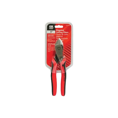 Gb Diagonal Cutting Plier, 8 in OAL, 1 3/8 in Jaw Opening, 3/4 in L Jaw, Comfort-Grip Red Handle GPS-3228