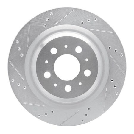 Dynamic Friction Co DFC Brake Rotor - Drilled and Slotted - Silver 631-26003L