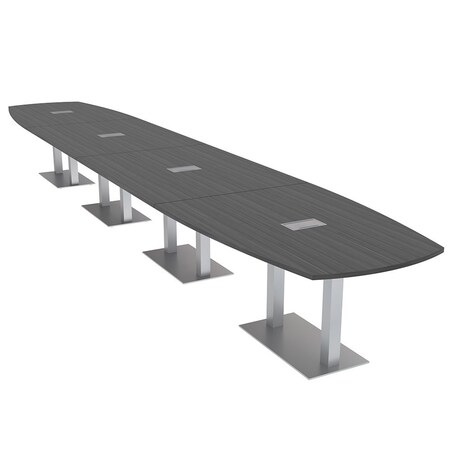 Skutchi Designs Arc Boat Conference Table, 45 in W, 264 in L, Grey HAR-ABOT-48x264-DOU-WA7949-ESIL