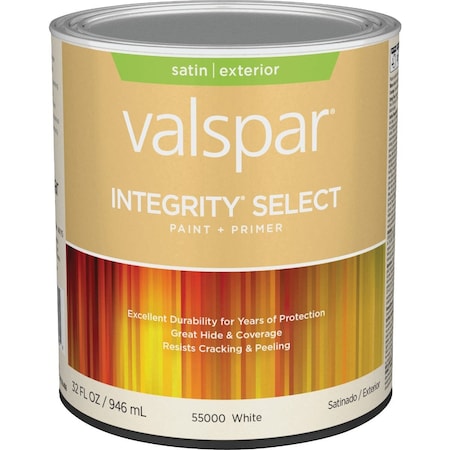 Valspar Integrity Select Satin Paint & Primer Exterior Paint Wht 1 Qt. 028.0055000.005