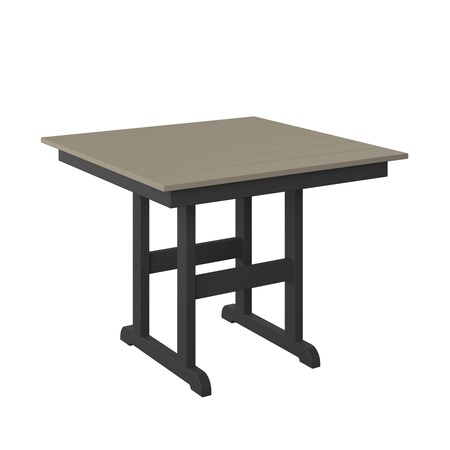 Polybird 38" SQUARE TABLE "COUNTER HEIGHT".      WEATHERWOOD AND BLACK POLYBIRD P16-C