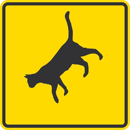 Lyle Cat Crossing, 36x36, Engineer Grade, Yellow G-15941-EG_36x36