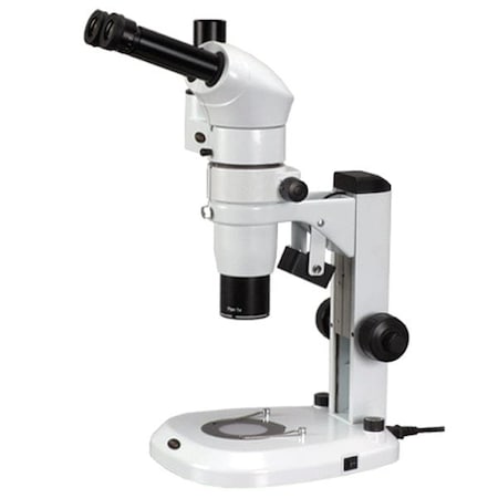 Amscope PM220 Zoom Trinocular Stereo Microscope 8X-65X on Track Stand w/Common Main ObjectiveCMO PM220T