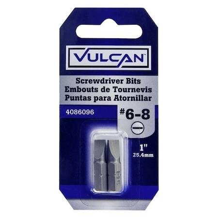 Vulcan Screwdriver Bit, Hex Shank, S2 Chrome Molybdenum Steel 306272OR