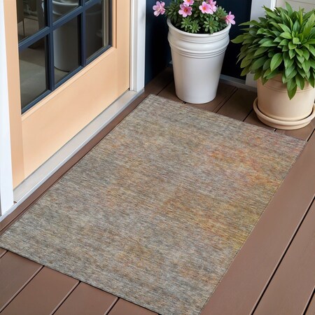 Homeroots 3' X 5' Gray Charcoal And Orange Abstract Washable Indoor Outdoor Area Rug 588924